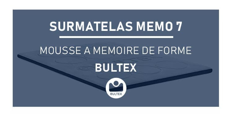 Surmatelas Bultex MEMO 7 à mousse à mémoire de forme